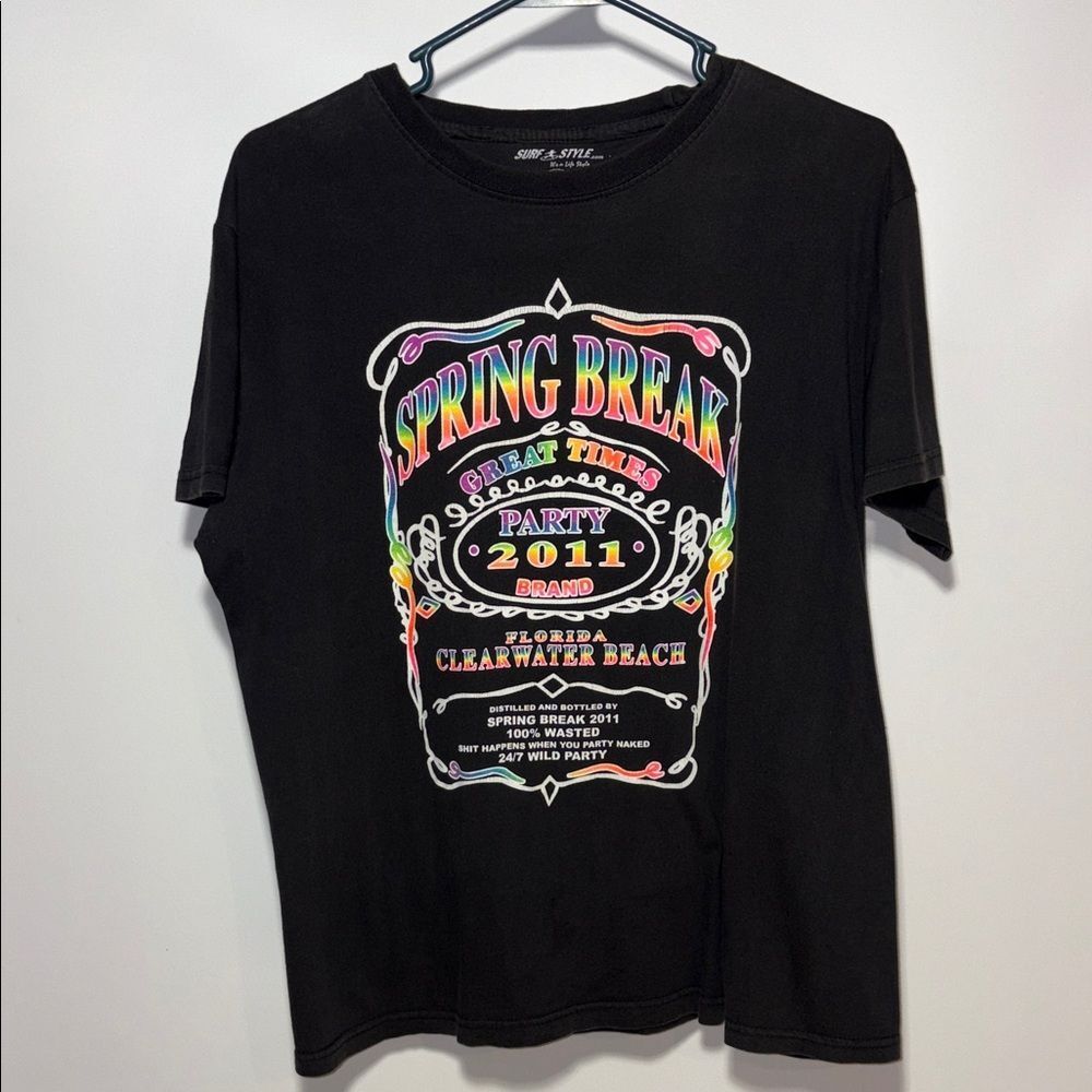 Surf Style Black Spring Break Party Tee